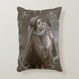  Madonna en kind met zilveren Lijst Accent Kussen