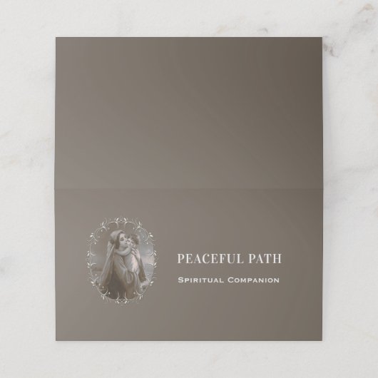  Madonna en kind met zilveren Lijst Afsprakenkaart (Buitenkant ongevouwen)