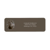  Madonna en kind met zilveren Lijst Etiket (Voorkant)