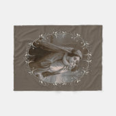  Madonna en kind met zilveren Lijst Fleece Deken (Voorkant (Horizontaal))