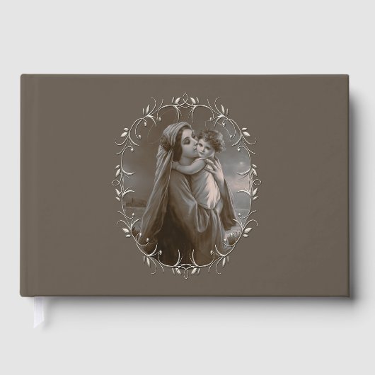 Madonna en kind met zilveren Lijst Gastenboek (Voorkant)