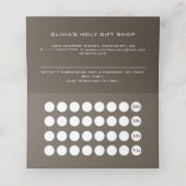 Madonna en kind met zilveren Lijst Klantenkaartje (Binnenkant ongevouwen)