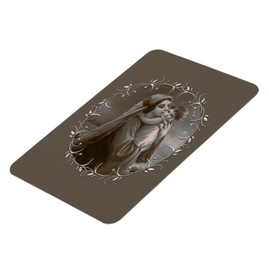  Madonna en kind met zilveren Lijst Magneet (Linkerzijde)