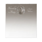 Madonna en kind met zilveren Lijst Notitieblok (Voorkant)