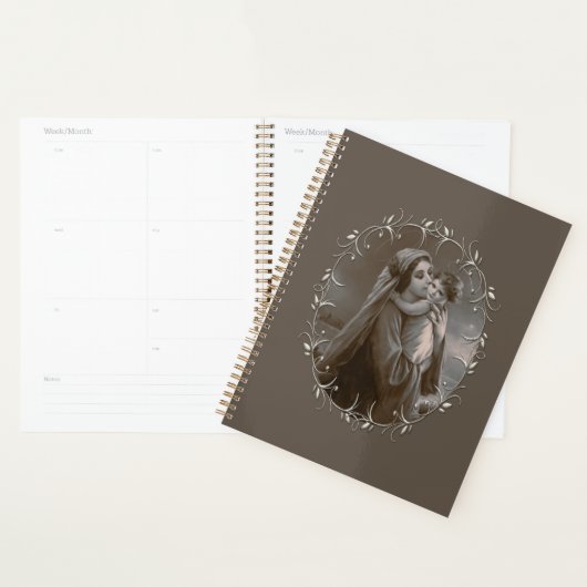 Madonna en kind met zilveren Lijst Planner (Display)