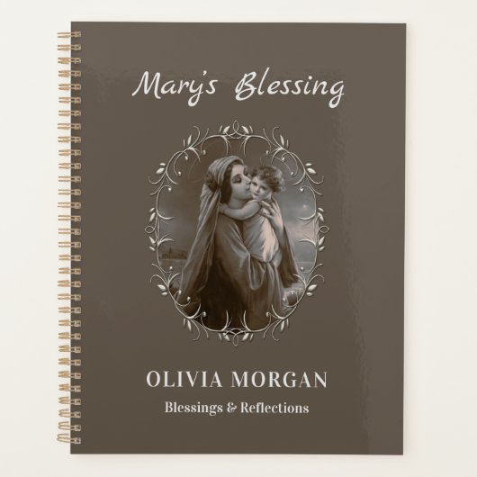  Madonna en kind met zilveren Lijst Planner (Voorkant)