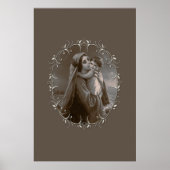  Madonna en kind met zilveren Lijst Poster (Voorkant)