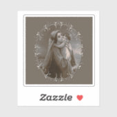  Madonna en kind met zilveren Lijst Sticker (Vel)