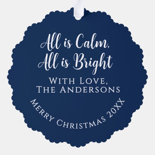 Madonna en kind Midnight Blue Keepsake Groet Ornament Kaart (Achterkant)