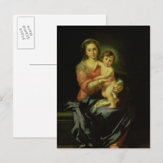 Madonna en kind na 1638 briefkaart (Voorkant / Achterkant)