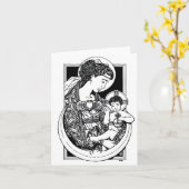 Madonna en Kind Notecard Kaart (Gele Bloem)