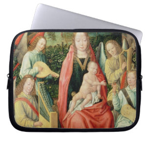 Madonna en kind omringd door Angels Laptop Sleeve