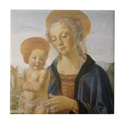 Madonna en kind, ongeveer 1470 tegeltje (Voorkant)