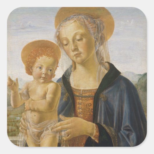 Madonna en kind, ongeveer 1470 vierkante sticker (Voorkant)
