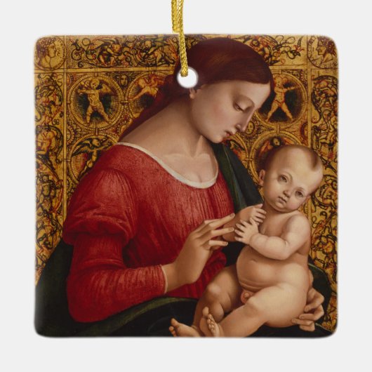 Madonna en Kind, ongeveer 1505-07 Keramisch Ornament (Voorkant)