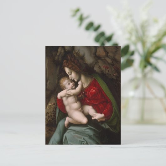 Madonna en kind, ongeveer 1520 briefkaart (Staand voorkant)