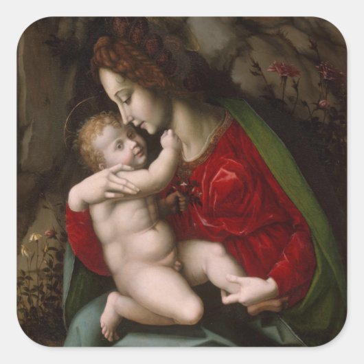 Madonna en kind, ongeveer 1520 vierkante sticker (Voorkant)