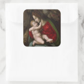 Madonna en kind, ongeveer 1520 vierkante sticker (Tas)