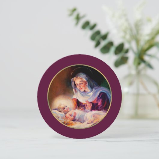 Madonna en kind. Religieuze kerstKaarten Feestdagenkaart (Staand voorkant)