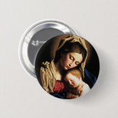 MADONNA EN KIND RONDE BUTTON 5,7 CM (Voorkant /achterkant)