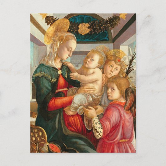 Madonna en kind Sandro Botticelli Christelijk Briefkaart (Voorkant)