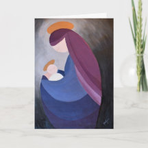 Madonna en kind schilderij gevouwen kerst Kaart