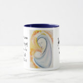 Madonna en kind Schrift Moderne Waterverf Mok (Midden)