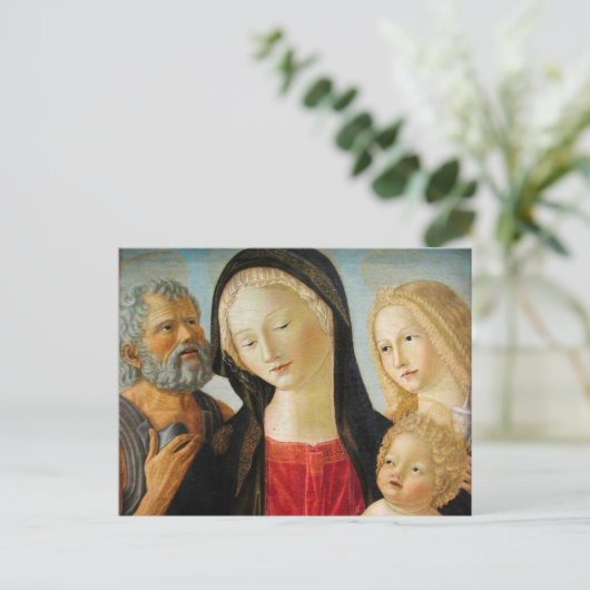Madonna en kind, St. Hiëronymus en Maria Magdalena Briefkaart (Staand voorkant)