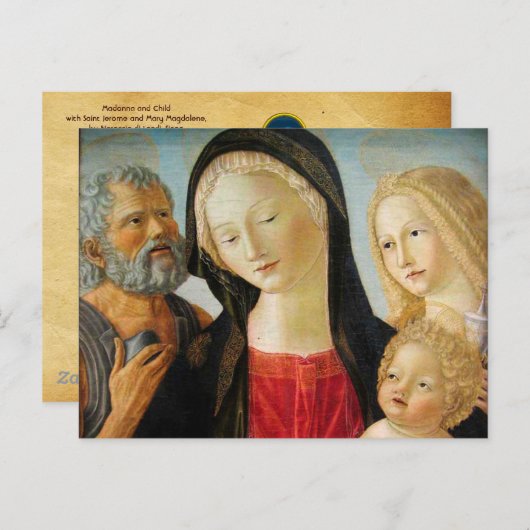 Madonna en kind, St. Hiëronymus en Maria Magdalena Briefkaart (Voorkant / Achterkant)