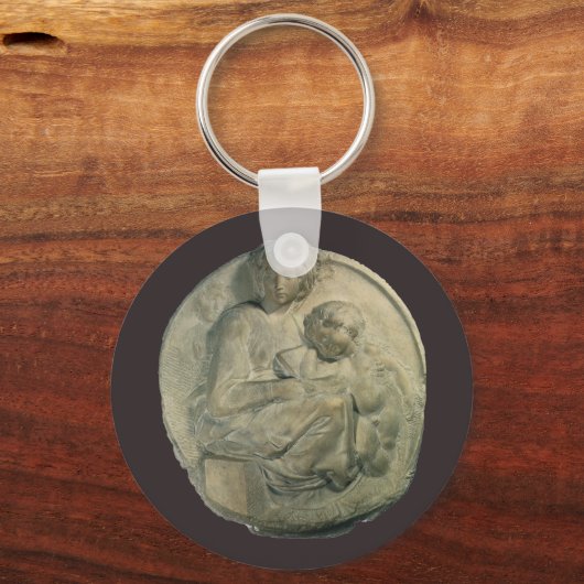 Madonna en Kind, Tondo Pitti door Michelangelo Sleutelhanger (Achterkant)