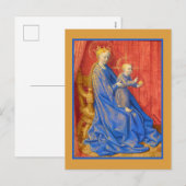 Madonna en kind troon Jean Fouquet Feestdagenkaart (Voorkant / Achterkant)