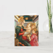 Madonna en kind twee engelen Botticelli Kerstmis Kaart (Voorkant)