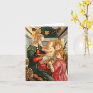 Madonna en kind twee engelen Botticelli Kerstmis Kaart