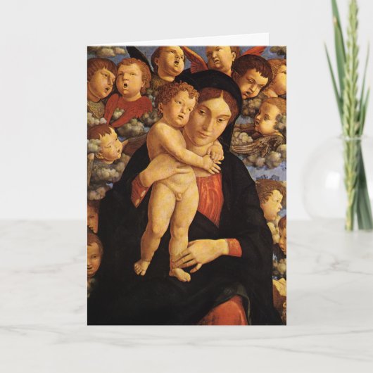 Madonna en kind van Andrea Mantegna Feestdagen Kaart (Voorkant)