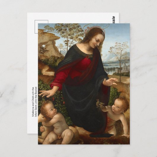 Madonna en kind van het Leonardo da Vinci-Briefkaa Briefkaart (Voorkant / Achterkant)