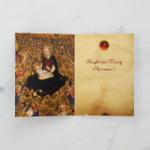 MADONNA EN KIND VAN HET ROOS BOWER, ANGELS Kerstmi Feestdagen Kaart (Binnen)