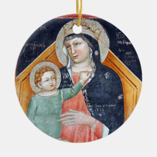 Madonna en kind: Verona Keramisch Ornament (Voorkant)