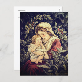 Madonna en kind Vintage Kerst Briefkaart