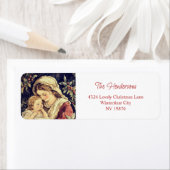 Madonna en kind Vintage Kerstmis Etiket (Insitu)