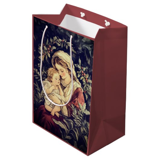 Madonna en Kind Vintage Medium Cadeauzakje (Achterkant Gekanteld)