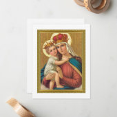  MADONNA- EN KINDERKAART NOTITIEKAARTJE (Voorkant / Achterkant in situ)