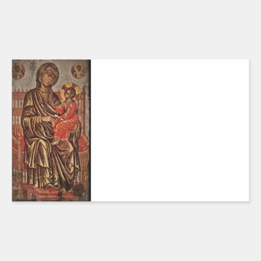 Madonna- en kinderpictogram rechthoekige sticker (Voorkant)