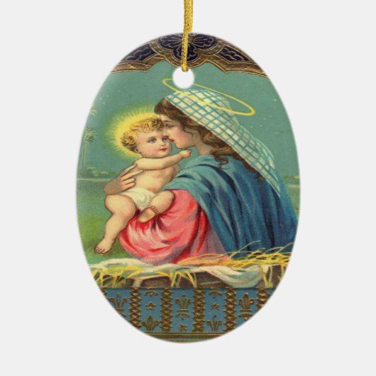  Madonna en kindersieraad Keramisch Ornament (Voorkant)