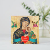 Madonna en kindkerst feestdagenkaart (Staand voorkant)