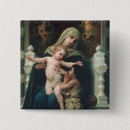 Madonna- en kindknop vierkante button 5,1 cm