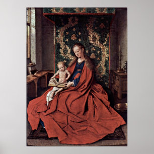 Madonna en kindlezen door Jan van Eyck Poster
