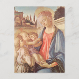 Madonna en twee engelen door Botticelli Briefkaart