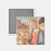 Madonna en twee engelen van Botticelli Magneet (Voorkant / Achterkant)