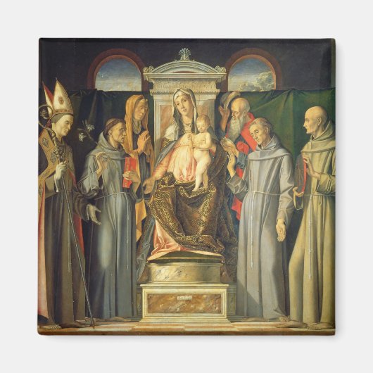 Madonna Enthroned, 1480 (olie op het paneel) Magneet (Voorkant)