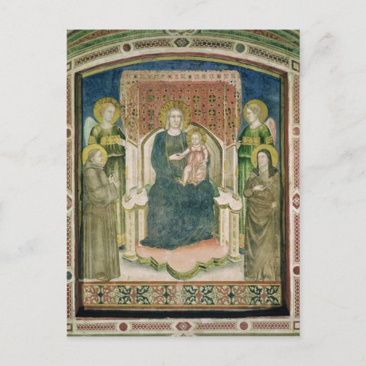 Madonna Enthroned met St. Francis van Assisi Briefkaart (Voorkant)